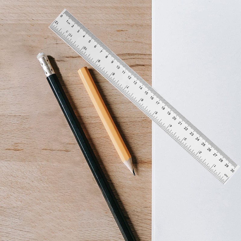 YouOKLight Plastic Ruler 30cm, Clear Ruler,Transparent Ruler 12 inch,Metric Ruler,Ruler