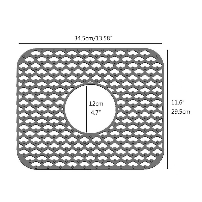 Silicone Sink Protector Folding Non Slip Sink Mat Rear Drain