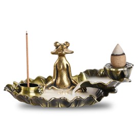 Incense Stick Holder Frog: Incense Burner Waterfall | Backflow Incense Burner, Incense Holder with 7 Incense Stick Holes, Incense Cone Holder