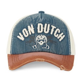 Von Dutch Baseball Cap for Men and Women, Adjustable, Xavier, Brown/Blue/Beige, One Size, Brown/Blue/Beige, Unit size