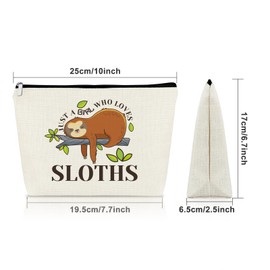 Sloths Makeup Bag Sloth Lover Gifts Sloth Themed Gift for Daughter Sister Best Friend Cosmetic Bag Animal Lover Gifts for Her Bestie Graduation Christmas Birthday Gift Travel Pouch