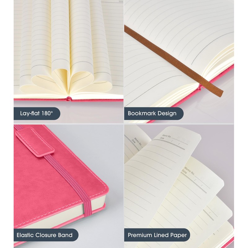 Biuwory Lined Journal Notebook for Women Men,256 Pages A5 Hardcover