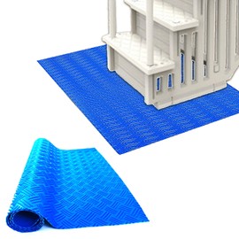 Swimming Pool Ladder Mat,Swimming Pool Step Mat with Non-Slip Texture - Blue Protective Pools Step Pad, Pool Accessories for Above Ground Stairs (36 X 36 Inch)