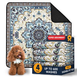 Washable Pee Pads for Dogs, 4 Super Absorbent Reusable Puppy Training Pads 18"×24" Quick Dry,Waterproof& Non-Slip Whelping Pads for Playpen,Whelping,Training,Travel,Housebreaking (18"x24"(Pack of 4))