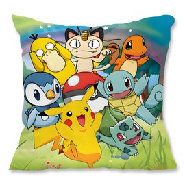 YFCHOTI Children's Decorative Cushion Covers, Cartoon Elf Cushion Cover, Super Soft Plush Pillowcase with Double-Sided Pattern and Concealed Zip for Bed, Sofa, Couch, Chair, Car, 45 x 45 cm