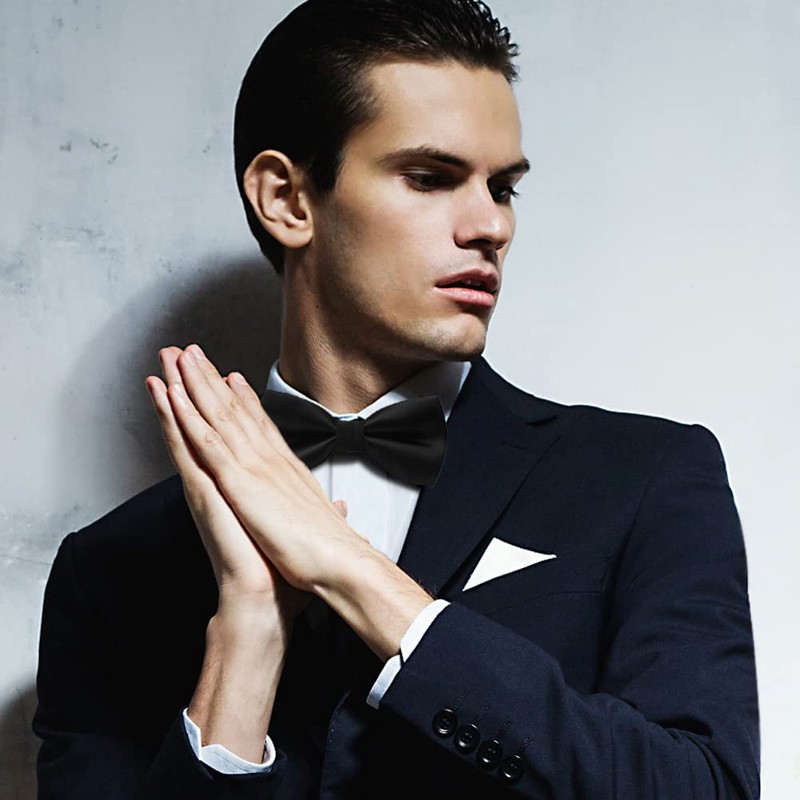 Qiuyan Adjustable Bowtie, Men Bowtie Pre-Tied Bow Tie for Parties