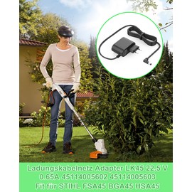 POANES Charging Cable AC Adapter LK45 22.5V 0.65A for STIHL FSA45 BGA45 HSA45 Replaces 45114005603 45114005602