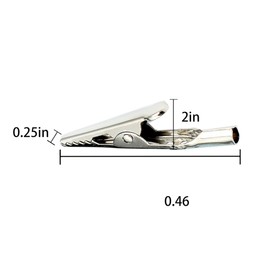 20Pcs 51mm Metal Alligator Clip Spring Clamps test line Crocodile Clip Silver Tone Alligator Clips Nickel Plated Crocodile Clamps, used in laboratory electric testing work and Cable Lead Clip