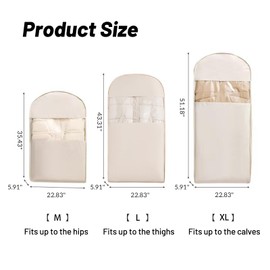 NatureNook Space Saving Closet Organizer Hanging Garment Bag for Clothes Coats and Down Jackets with Self Compression Zipper, Beige, M