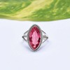 Solid 925 Sterling Silver Ring For Womens Pink Tourmaline Ring
