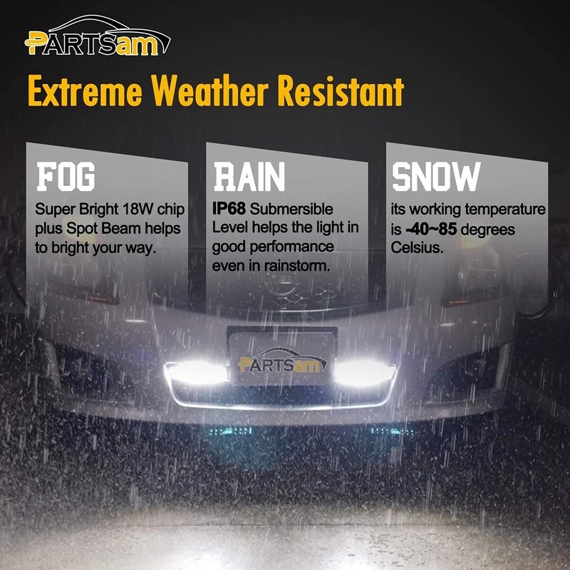 Partsam 6" LED Light Bar White 36W 6500K Super Bright