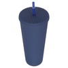 Coffee Tumbler with Lid and Straw Matte Dark Blue Double