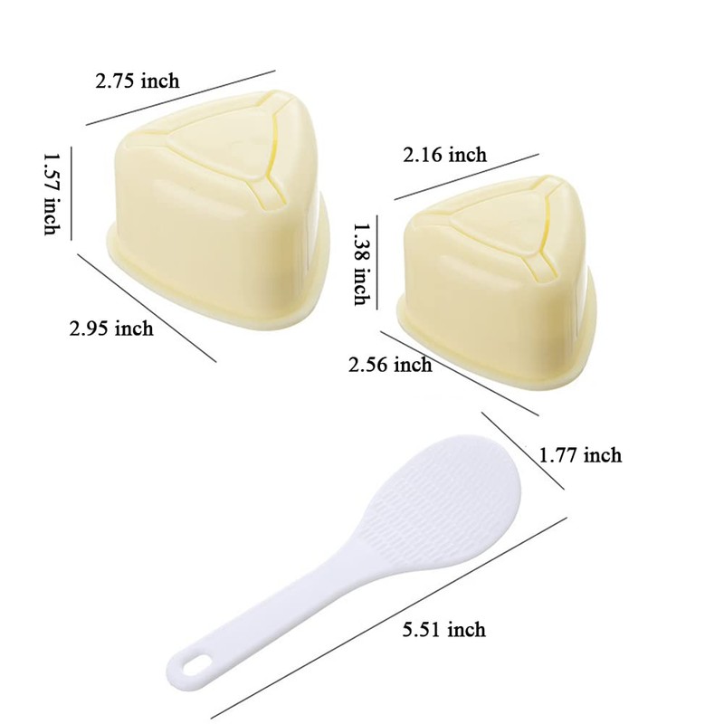 DIMVKA Onigiri Mold, 2 Pack Rice Ball Mold, Triangle Sushi