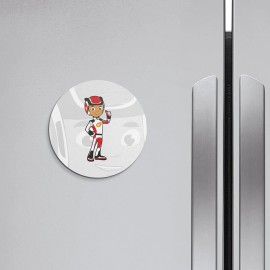 Unbranded Blaze Cartoon AJ Cartoon | 4'' X 4'' Round Decorative Magnet