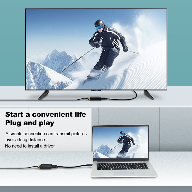 60M HD Multimedia Interface Single Cable Extender HDMI Network Transmission