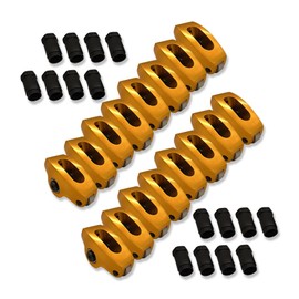 IMOOA 16pcs Roller Rocker Arms 1.6 Ratio 7/16" Stud For Ford SBF 289 302 351W Gold Aluminum