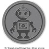 'Cute Robot' Rubber Stamp - Unmounted Design for Crafting &