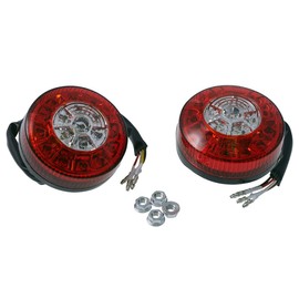 Motorcycle LED Tail Light/Indicator Unit for ATV etc. Black Housing Clear Indicator Lens and Red Rear Light Lens Paa