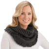 Collections Etc Soft Winter Infinity Fringe Scarf, Black, One-Size