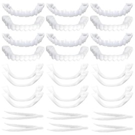 GMHLLES Clip in Veneers Teeth 6 Pairs Veneers Teeth, Snap on Veneers Teeth Veneers Teeth Top and Bottom Clip on Veneers Set Comfort Natural Instant Confident Enhancer for Men and Women
