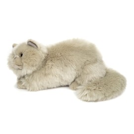 Teddy Hermann 91839 Persian Cat Lying Down 24 cm, Cuddly Toy, Plush Toy with Recycled Filling