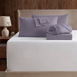 Nestl Extra Deep Pocket King Sheets Set - 6 PC Soft Microfiber Extra Deep Pocket King Size Sheets - Fade Resistant Bedding Sheets & Pillowcases - King, Grayish Purple