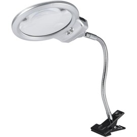 Lupa LED de Mesa con Cuello Flexible y Doble Aumento para Manualidades y Maquillaje