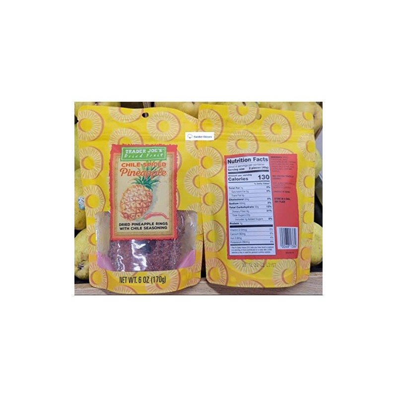 Trader Joe’s Dried Fruit Chile Spiced Pineapple 6oz 170g (Two