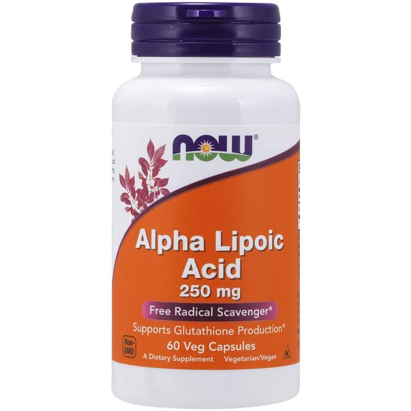 NOW Supplements, Alpha Lipoic Acid 250 mg, Supports Glutathione Production*, Free Radical Scavenger*, 60 Veg Capsules
