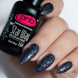 PNB Sparkling Dark blue gel nail polish 184