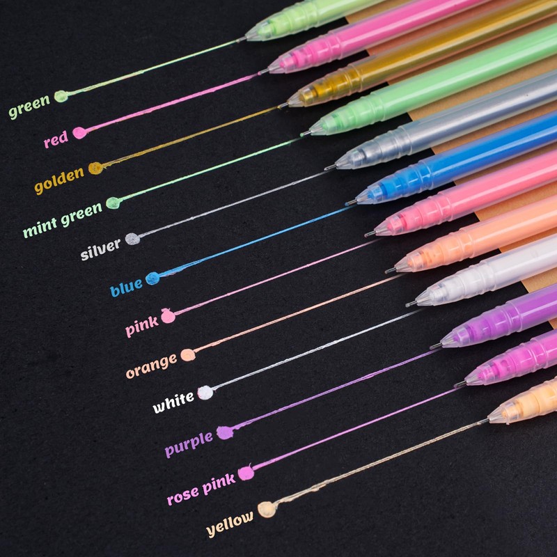 SMOOTHERPRO Coloured Gel Pens | 0.5mm Fine Point Rollerball Pens