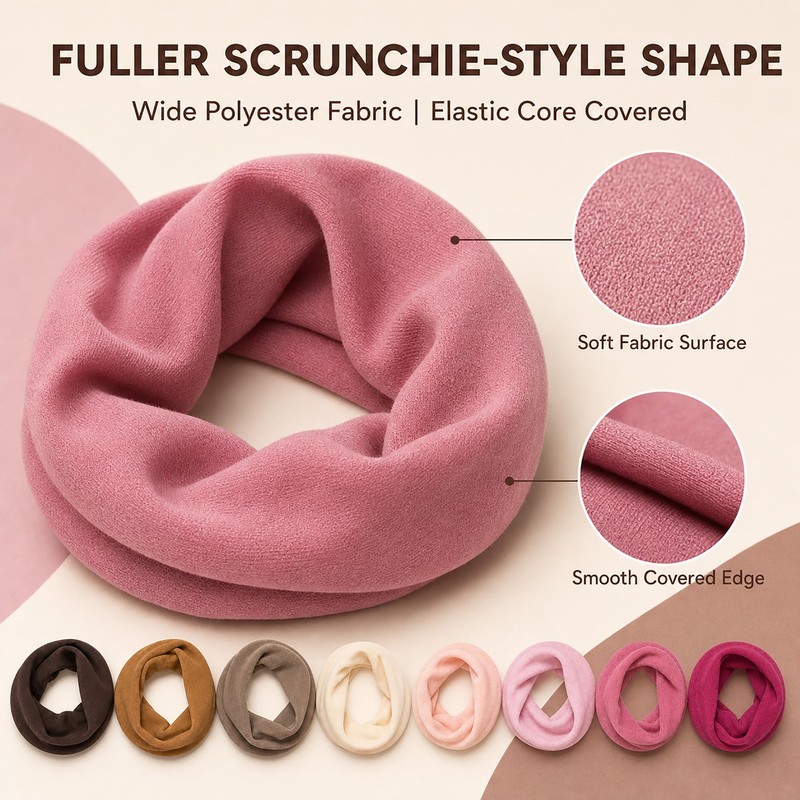 8 Pcs Hair Scrunchies for Women - Seamless Polyester Scrunchies