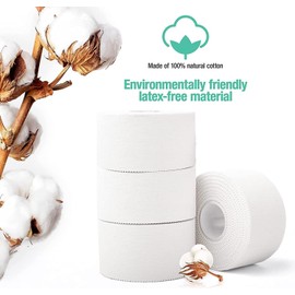 ANAMPION 4 Rolls Zinc Oxide Tape 3.8cm x 10m White Athletic Tape, Breathable Football Tape Easy Tear Climbing Tape for Jiu Jitsu, Bouldering, Rock Climbing & Golf(White)