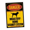 Mastiff English Sign Danger Security System Door Sign Dog Sign