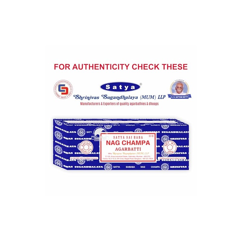 Satya Sai Baba Nag Champa Incense Sticks 250g (Worlds Largest