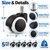 2 Inch Silent Rubber Furniture Casters – Set of 5