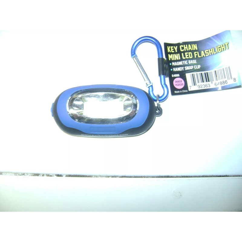 BRAUN Keychain LED Flashlight Magnetic Base & Snap Clip NEW