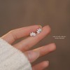 QYHH045 Women's Earrings, Flower, Lotus, Cute, Small, Stud Earrings, Gold,