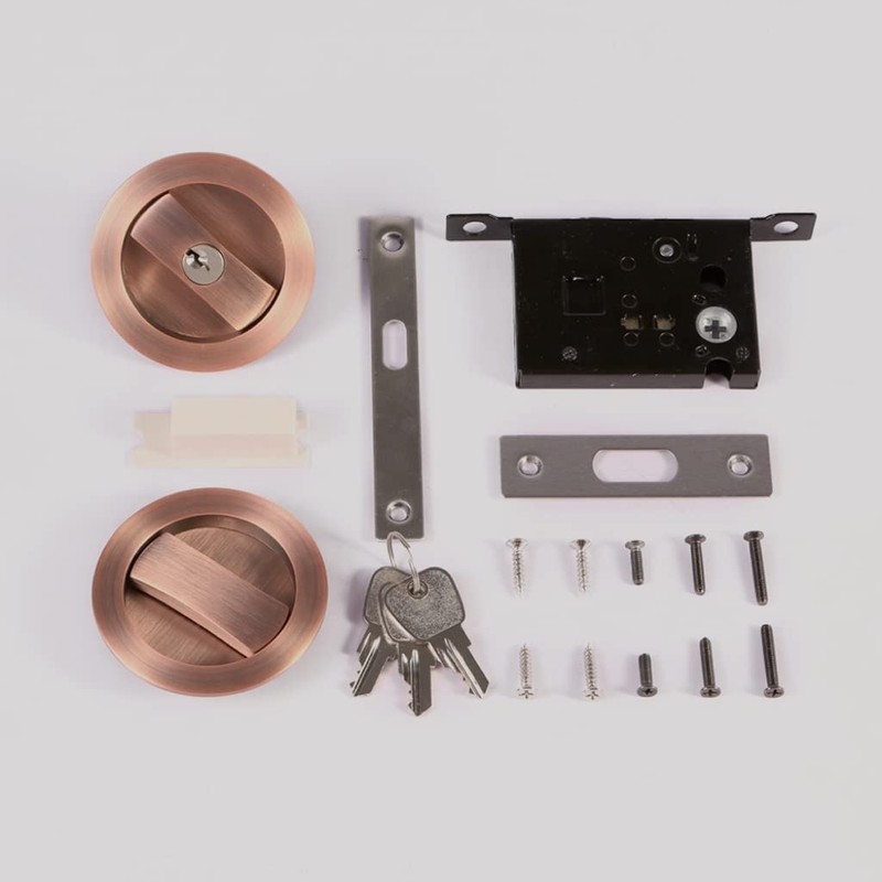 CCJH Invisible Barn Wood Sliding Door Gate Cup Handle Lock