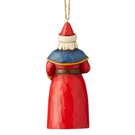 Enesco Jim Shore Heartwood Creek Santa with Holly Hanging Ornament, 4.72 Inch, Multicolor