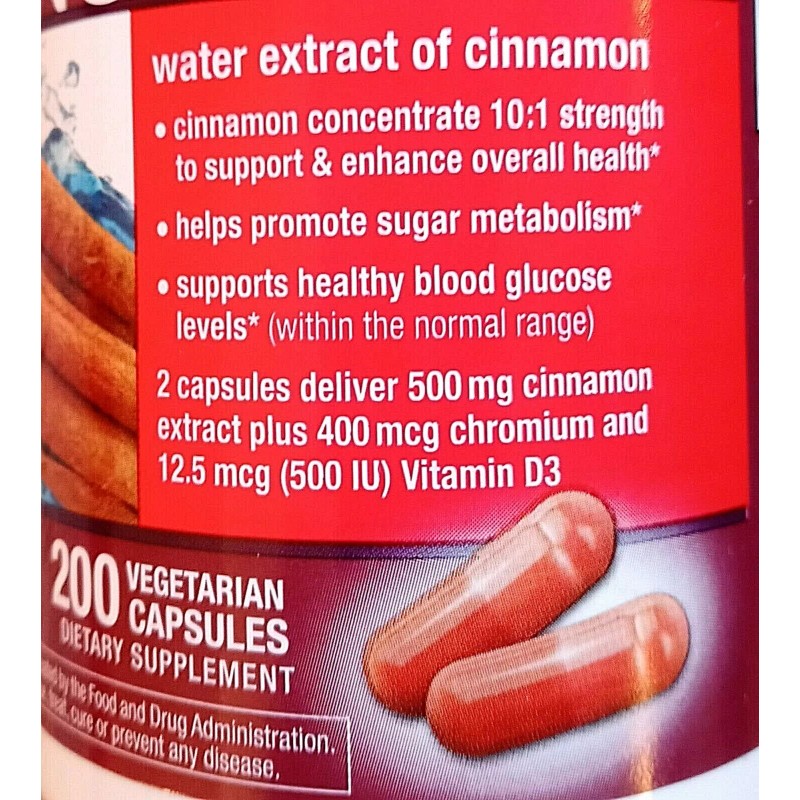 Trunature Advanced Strength CinSulin 500 mg Cinnamon 200 veg caps
