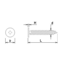 DAIDOHANT Ultra Low Head Tapping Screw, Hanging Pack (For Use with Wood and Thin Steel).