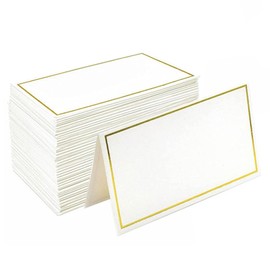 Fayemint Pack of 50 Wedding Place Cards, Blank Place Cards, Name Cards, for Weddings, Birthdays, Communions, Christenings and Other Party Table Decorations