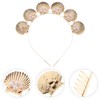 Lurrose Shell Headband Gold Seashell Crown Goddess Pearl Decor Tiara
