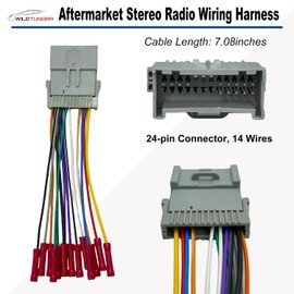 Radio Wiring Harness for Chevy 2003-2012 GMC 2002-2012 Buick 2004-2009 24Pin Car Stereo Harness Adapter with Antenna Car Radio Stereo Harness Install Kit for Colorado Envoy Terraza Hummer Impala