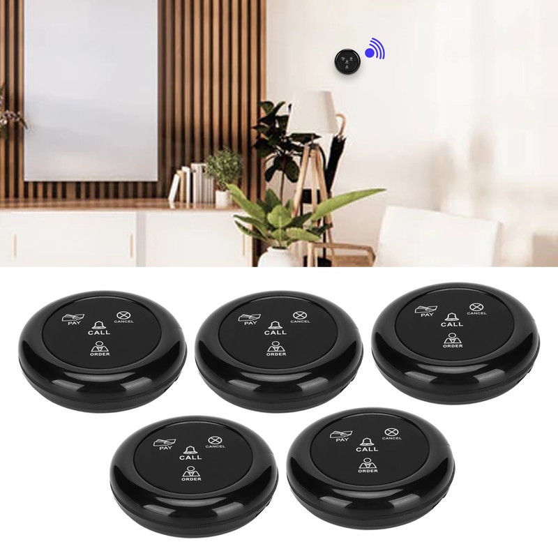 5pcs Wireless Caregiver Pager SOS Call Buttons 433MHz Smart Call