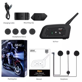 EJEAS V6 Pro Motorcycle Helmet Waterproof Bluetooth Intercom Headset Wireless