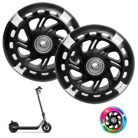 LYPPUL Luminous Stunt Scooter Wheels, Pack of 2 100 mm LED Scooter Replacement Wheels with ABEC, LED Light Wheels, 9 Ball Bearings, Flashing LED Scooters Wheels Hardness 88A, Suitable for All Sorts of
