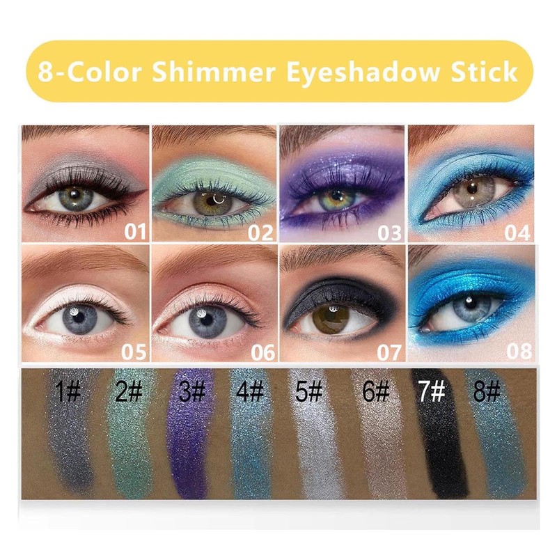 Daeuwiutr Light Blue Eyeshadow Stick, Highlighter Eye Liner,Eye Brightener Stick,