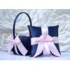 Flower Girl Basket and Ring Bearer Pillow Set in Navy